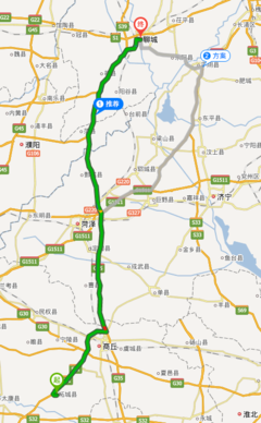 从河南省商丘市柘城县山东聊城有多远