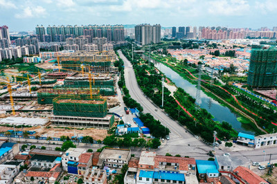 航拍淮北市城市风光